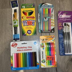 Art Supplies Bundle – Crayola Pencils, Markers, Brushes & Modeling Clay