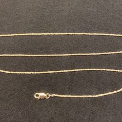 Gold Chain Sparkle Chain Necklace 16in 1mm 925 Italy 