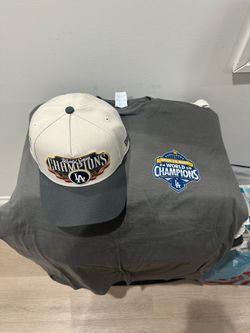 LA Dodgers 2025 World Series Champ Hat and Shirt Combo