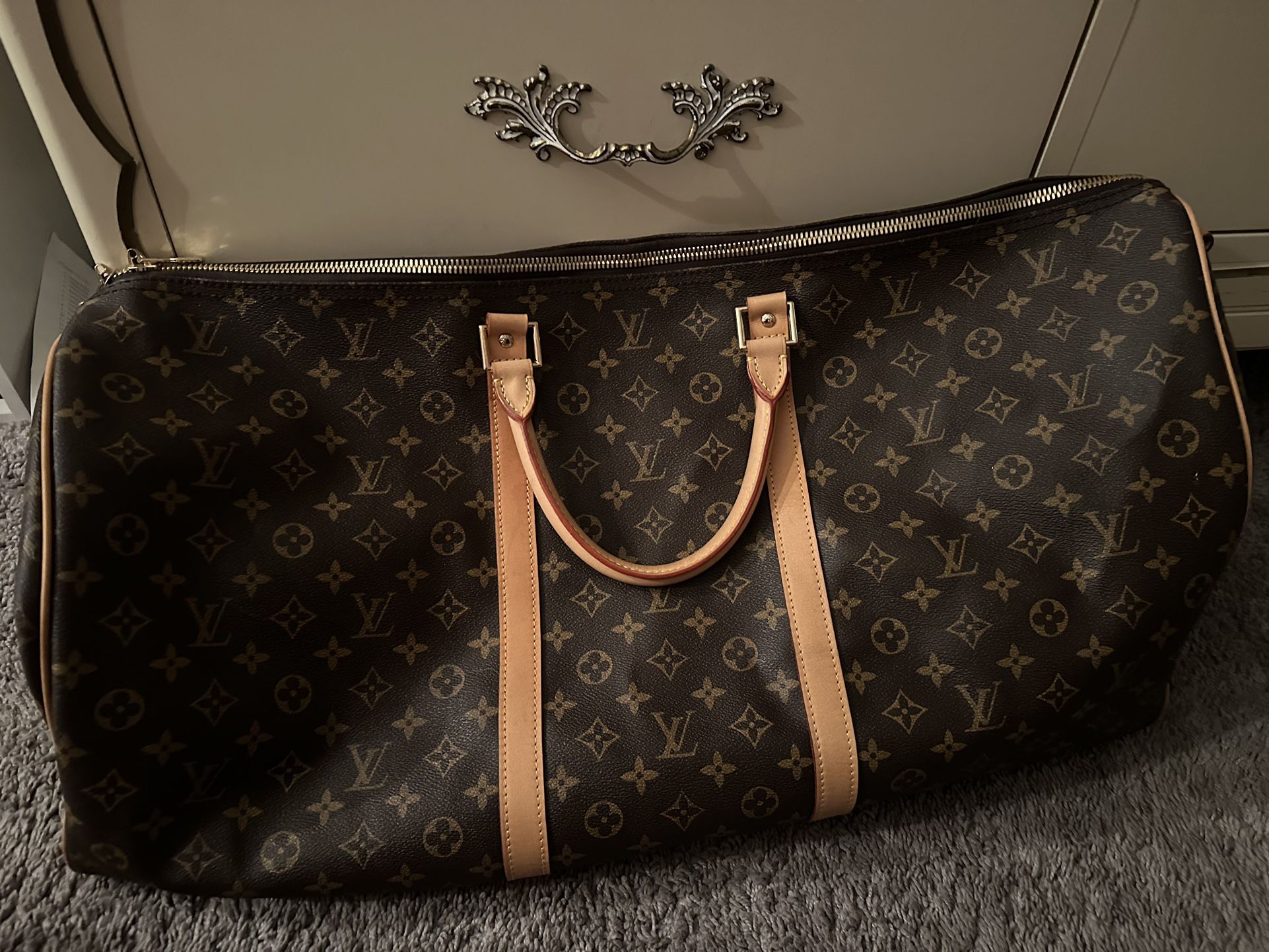 Louis Vuitton Brown Monogram Keeppall 55 Travel Duffle Luggage Bag for Sale  in Phoenix, AZ - OfferUp