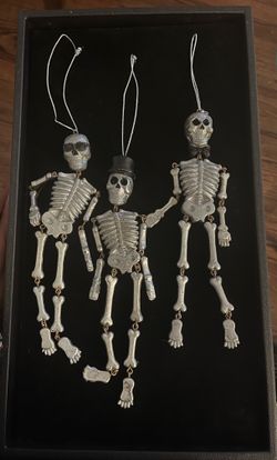 VTG 8” Hanging Skeleton Ornaments  X3 