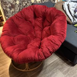 Papasan Chair Dark Red