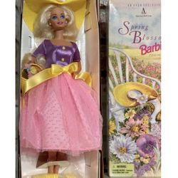 Spring Blossom Barbie New In Box 1995 Vintage Mattel With Brush & Flower Basket