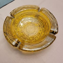 Vintage Amber Glass Ashtray