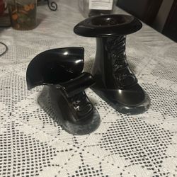 Vintage Glass Pair Of Shoes 