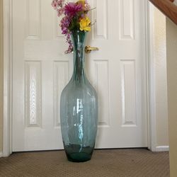 Beautiful flower vase with colorful flowers