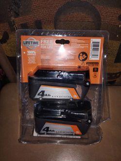 RIDGID 18v 4.0Ah Lithium -ion Battery 2Pack,