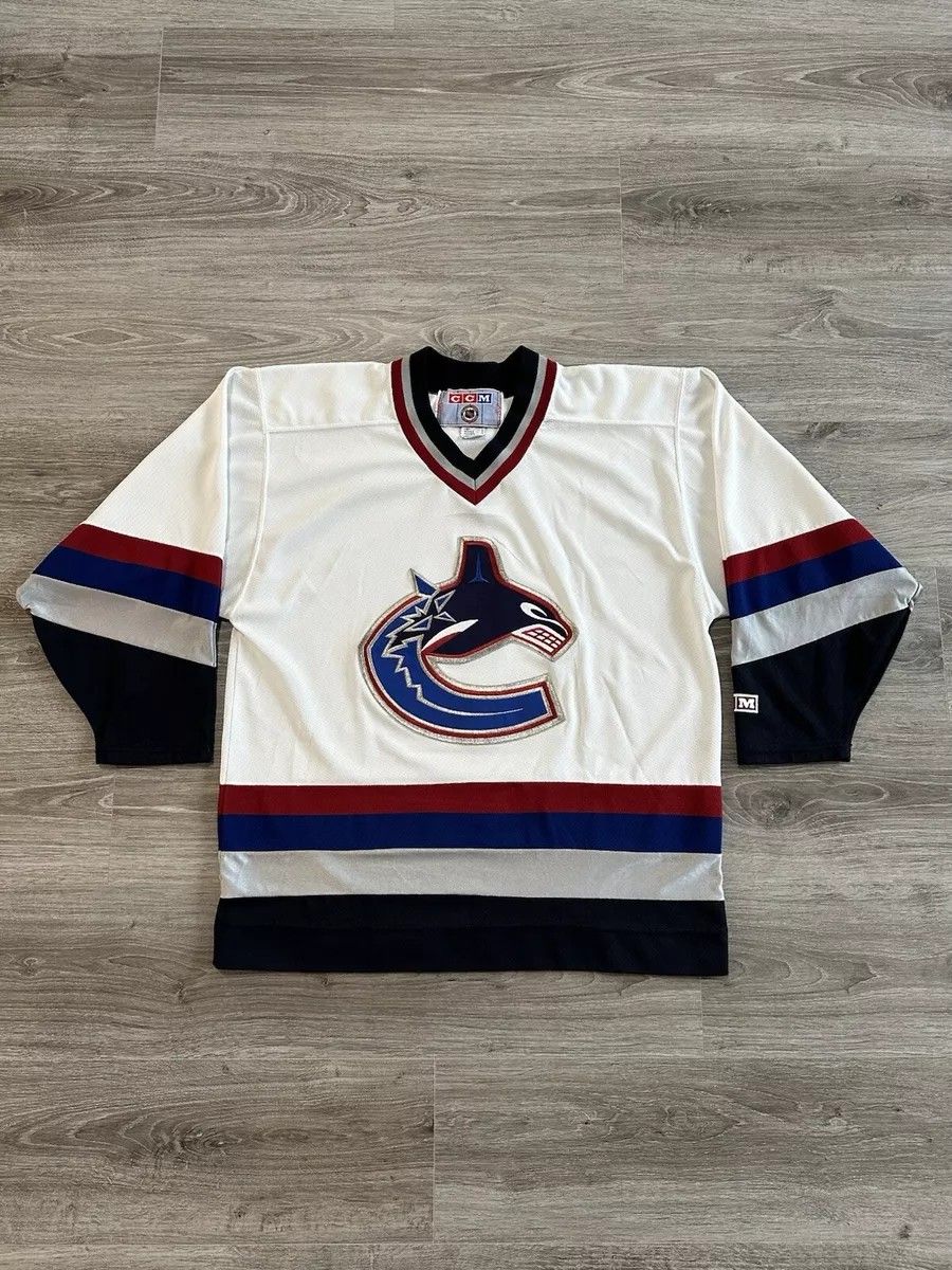 Vintage CCM Vancouver Canucks Jersey NHL Made In Canada Men’s Large White