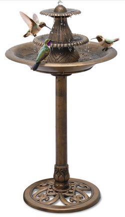 Outdoor Pedestal Bird Bath Fountain