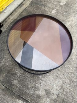 Ethnicraft Round Tray Coffee Table by Dawn Sweitzer – Modern Designer Piece