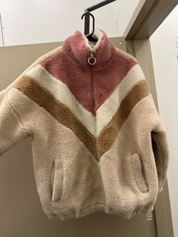 Forever21 Sherpa Fleece Half-Zip Pullover Jacket