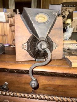 Antique Wall-Mount Cast Iron Coffee Grinder