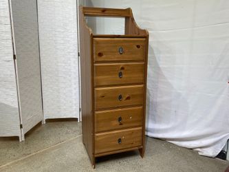 IKEA Leksvik Slim Natural 5-Drawer Storage Tower
