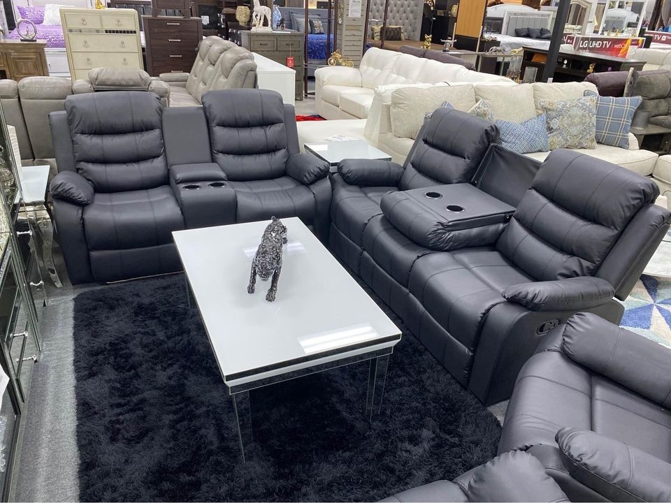 $10 Down Payment Finance 🕵🏼♀️New Jarita Black Reclining Living Room Set ( Sofa & Loveseat )