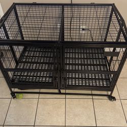 Premium Dog Cage With Divider And Dual Opening 