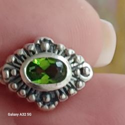 Sterling Silver - Made For Pandora Bracelet- Peridot Colored Stone Charm