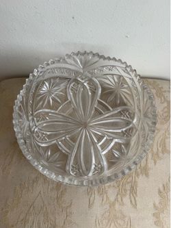 Antique ABP Cut Glass Crystal Bowl 3lbs 10oz