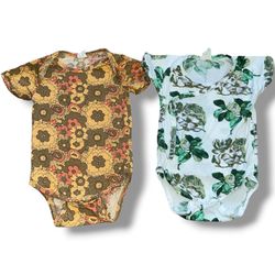 Kate Quinn Baby Girl Bodysuit Bundle | Retro Floral & Magnolia | 6-12M