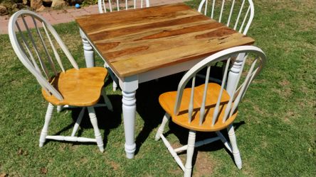 Dining table 4 chairs handmade kitchen table set