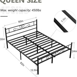 Queen Metal Bed Frame 