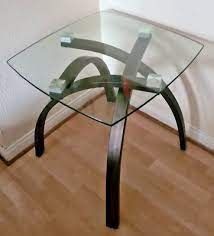 Square glass top side table 
