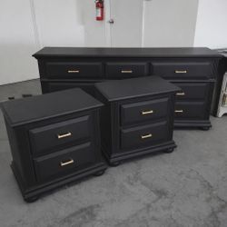 Black And Gold Dresser And Nightstand Set 
