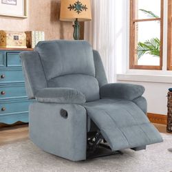 Recliner Chair with Soft Padded Headrest and Armrest, Theater Reclining Chair Sofa for Living Room and Bedroom