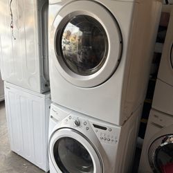 Whirlpool Duet and lg Stackable Washer and gas dryer Excellent working condition Heavy duty W27 D31.5 H76 Washer 4.0 cu ft Dryer 7.3 cu ft 3 month