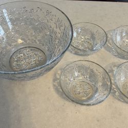 Vintage Princess House Salad Bowl/serving Bowl Set