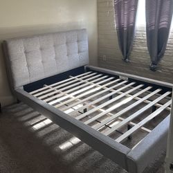 grey queen size bed frame 