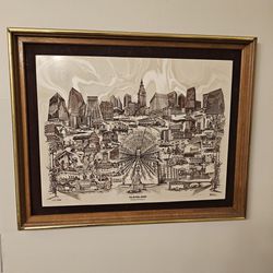 Vintage Cleveland Ohio Stoned Carved Wall Art