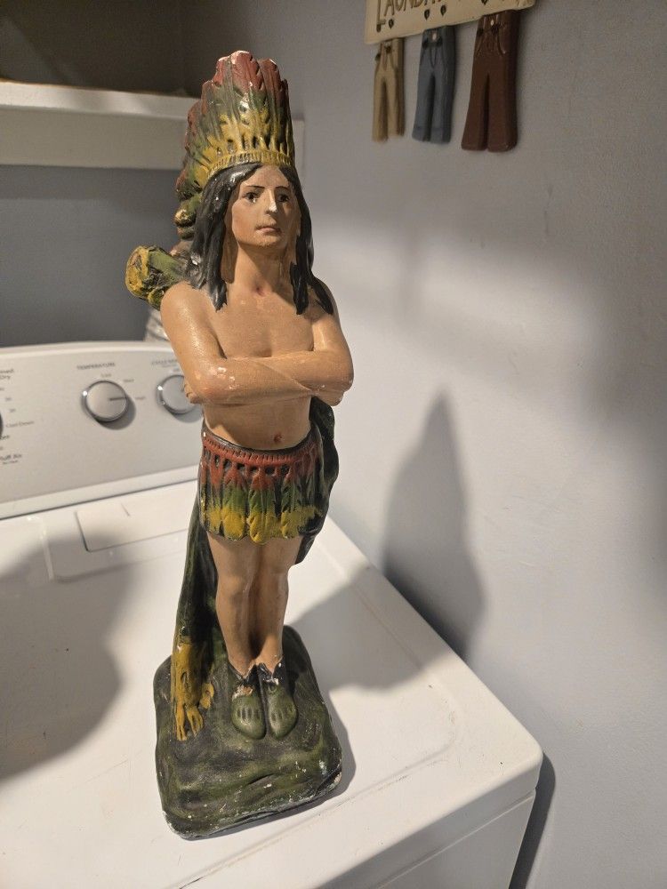 Vintage Chalkware Indian Statue