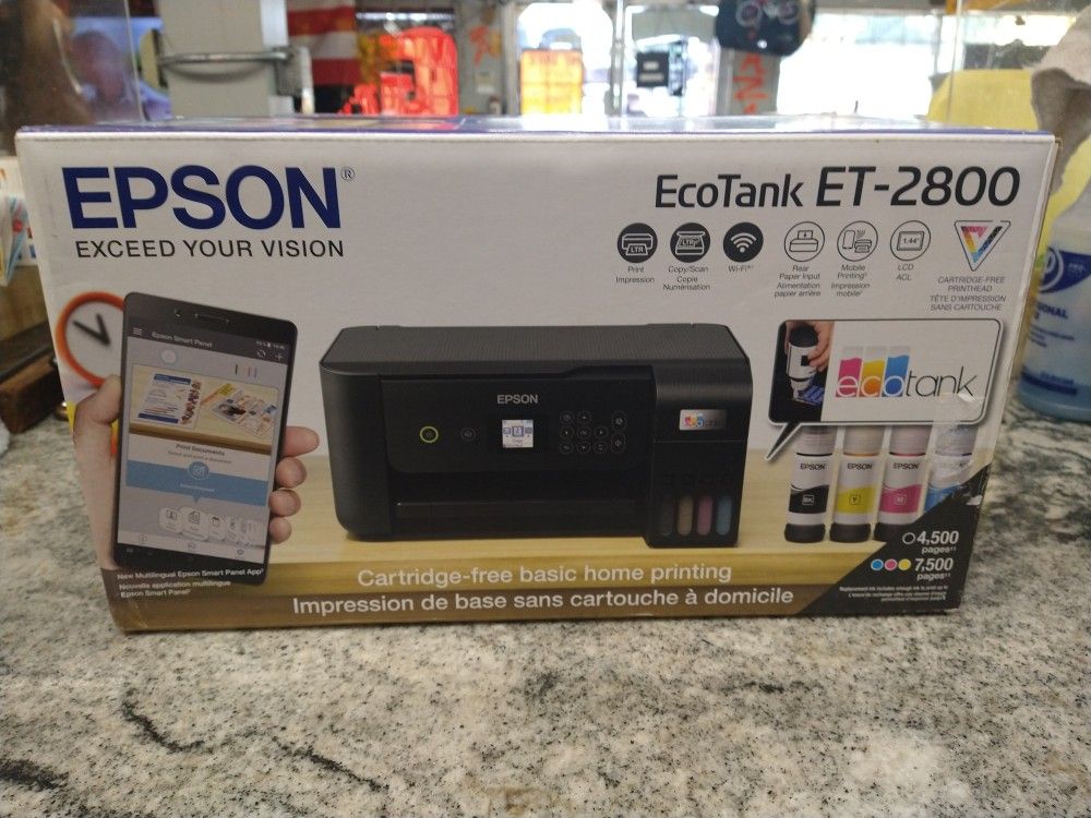 Epson Ecotank Model ET 2800 Wireless Color All-in-one Cartridge Free Super Tank Printer