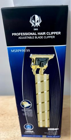 BRAND NEW IN BOX SMS Professional Hair Clipper KM-1974A cordless, gold-toned trimmer sharp stainless steel/carbon steel T-blade 1300mAh lithium-ion ba