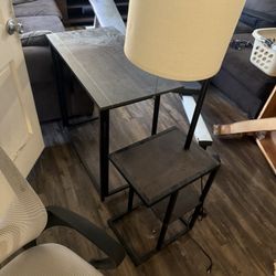Desk And End Table With Lamp