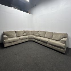 Ashley 3 Piece Beige Sectional Couch - We Can Deliver And Setup