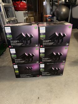 Philips Hue Lily Outdoor Spot Light Base Kit (3-Pack) – Lot of 6, Brand New Sealed