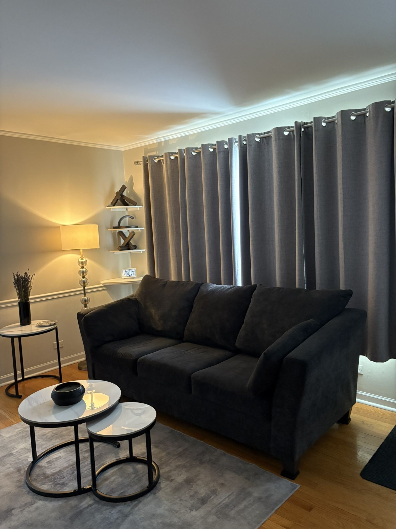 Comfortable Dark Grey Sofa (88 Inches Long)