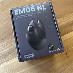 ProtoArc Vertical Wireless Trackball Mouse, EM05 NL Bluetooth Ergonomic Rollerball Mouse 