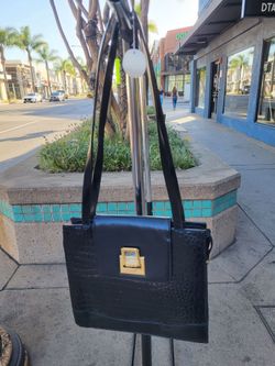 Black Faux Shoulder Bag