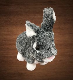 ANIMAL ADVENTURE BUNNY/RABBIT PLUSH GREY/WHITE STUFFED ANIMAL 2017. RARE 9”
