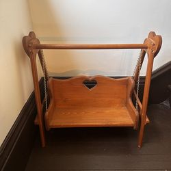Vintage wooden doll swing