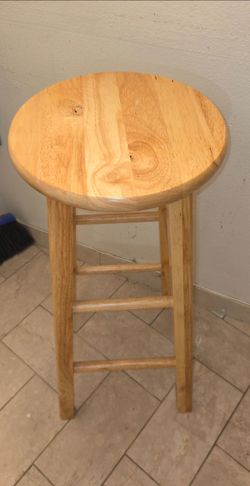 Vintage Round Top Wooden Bar Stool