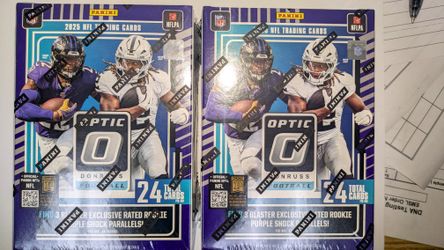 2025 Panini Donruss Optic Football NFL Blaster Box Purple Shock Parallels Sealed