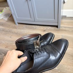 Dress shoes, and matching belt