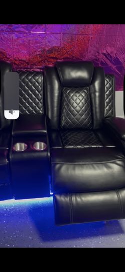 Leather Reclining Loveseat (2 Seater) And Couch (3 Seater) LED LIGHTS,USB PORTS