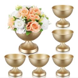 6 Pcs Gold Urn Vases for Centerpieces