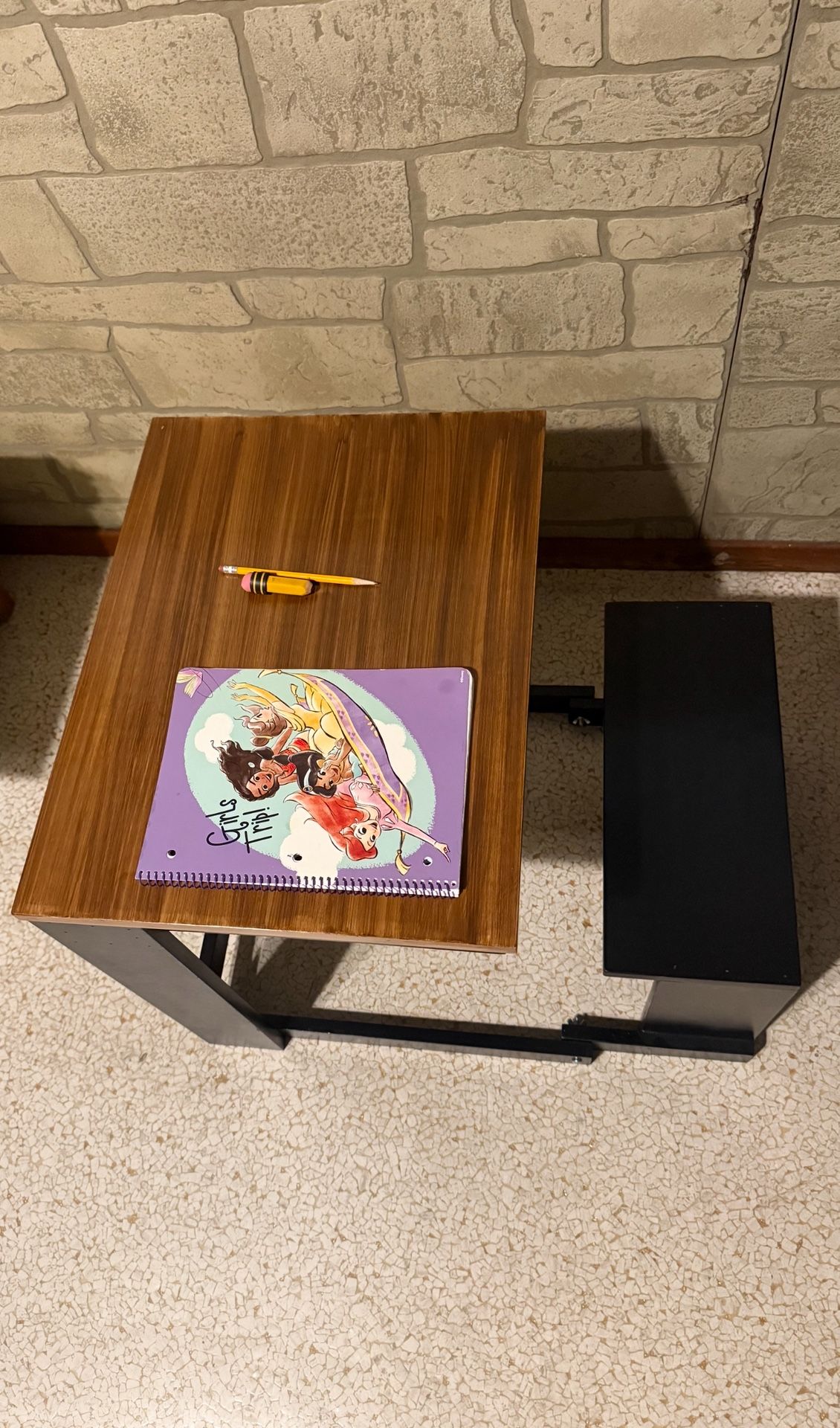 Kids Desk Folded Seat & Storage