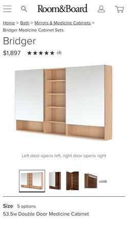Custom white oak medicine cabinet bathroom vanity