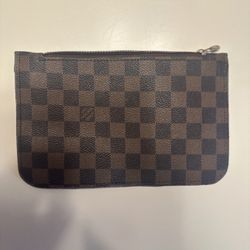 Brown Checkered Clutch 